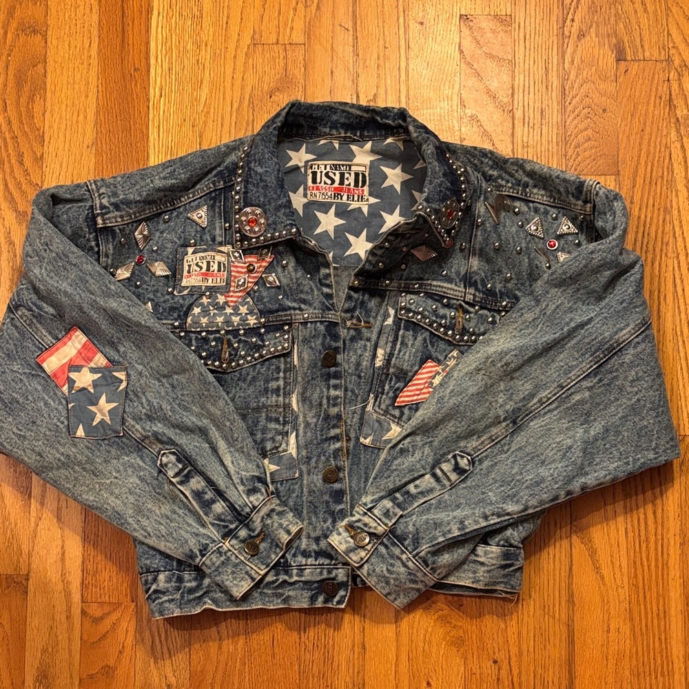 “Get Used” By Ellie Studded Denim Jacket